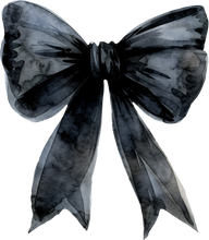 Load image into Gallery viewer, DTF Transfer – Black Bow Multi Sizes (BW-WC001)
