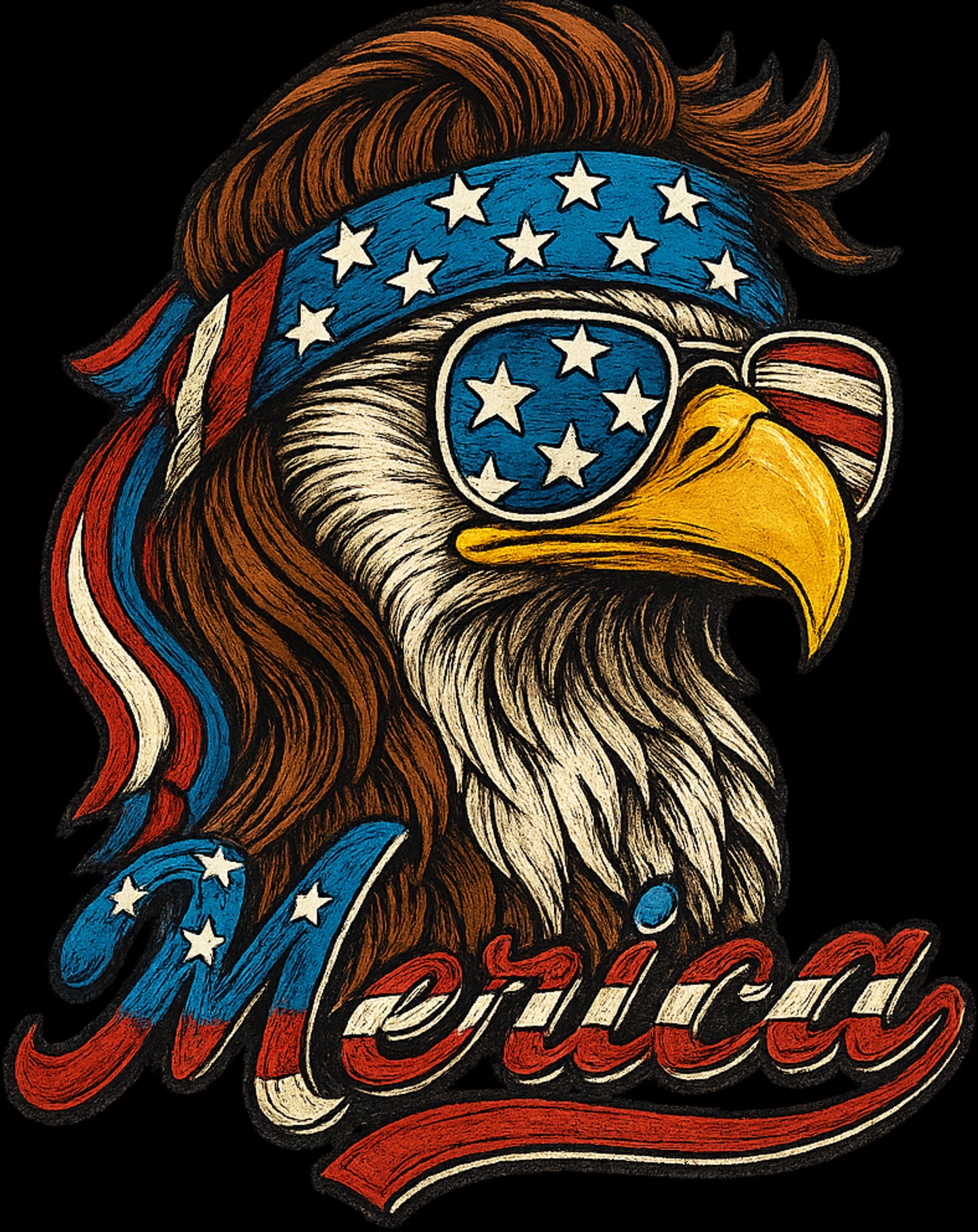 DTF Transfer – Merica Eagle Multi Sizes (PA-EA002)