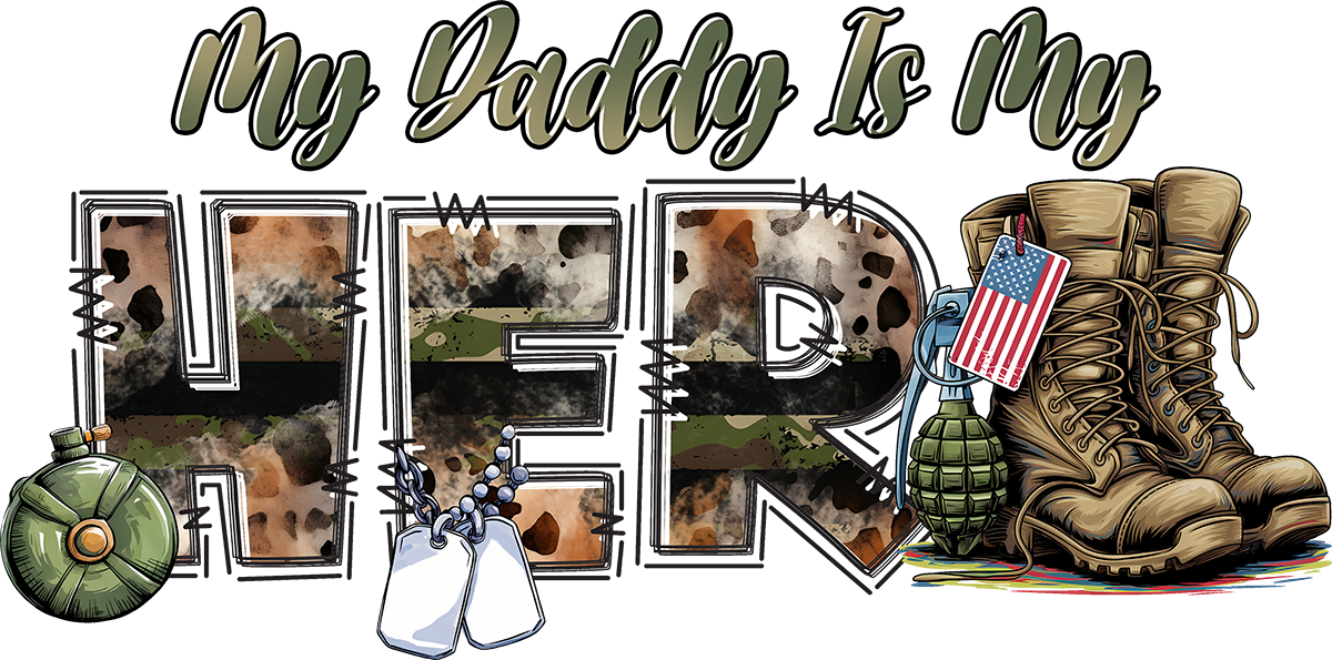 DTF Transfer – Hero Daddy Mil Multi Sizes (ML-DD001)