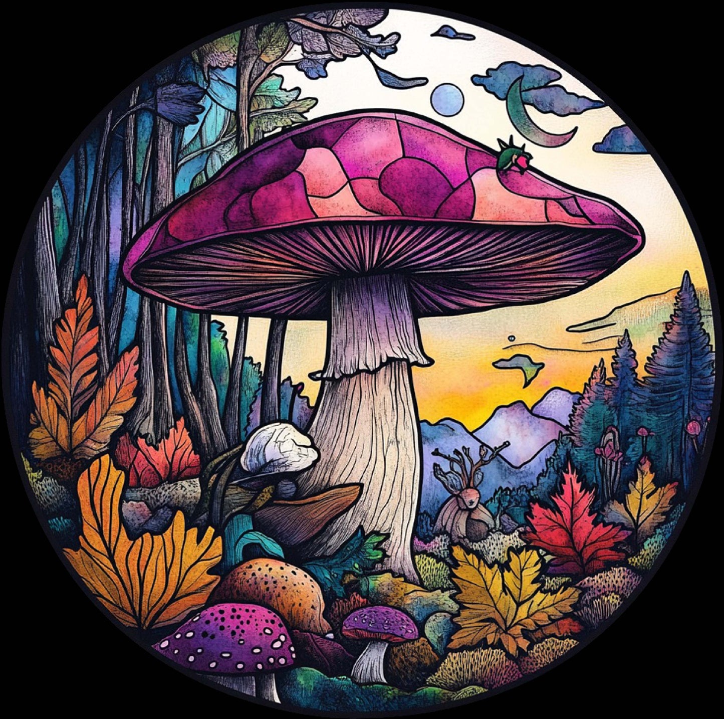 DTF Transfer – Mushroom Purple Multi Sizes (MU_SC001)