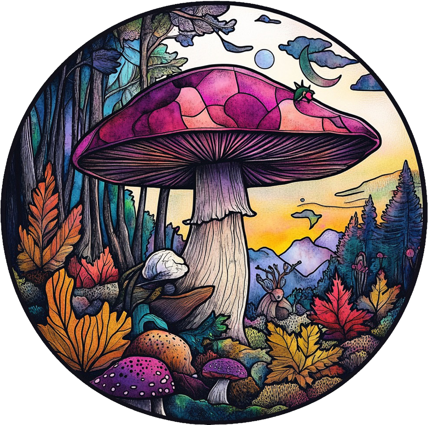 DTF Transfer – Mushroom Purple Multi Sizes (MU_SC001)