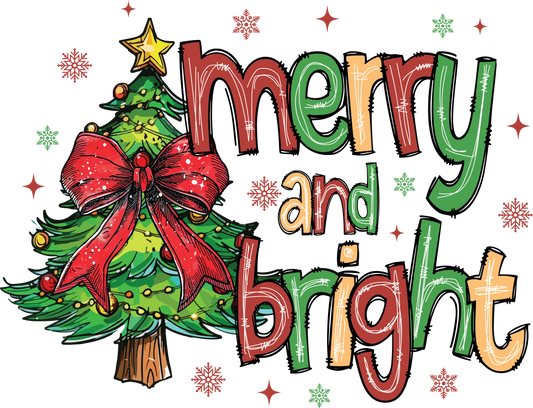 DTF Transfer – 11" Merry and Bright