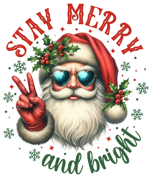 DTF Transfer – 11" Stay Merry and Bright