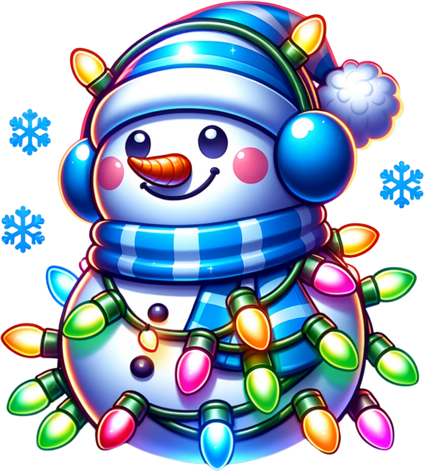 DTF Transfer – Neon Snowman Multi Sizes