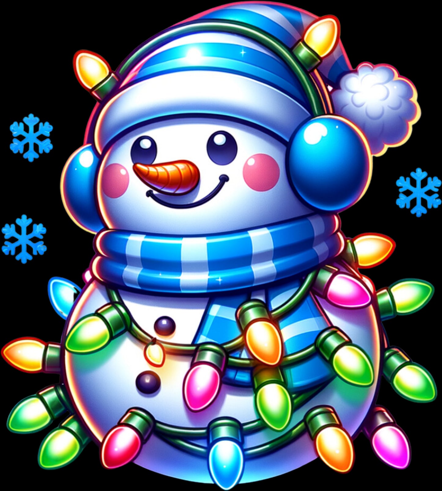 DTF Transfer – Neon Snowman Multi Sizes