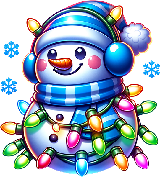 DTF Transfer – Neon Snowman Multi Sizes