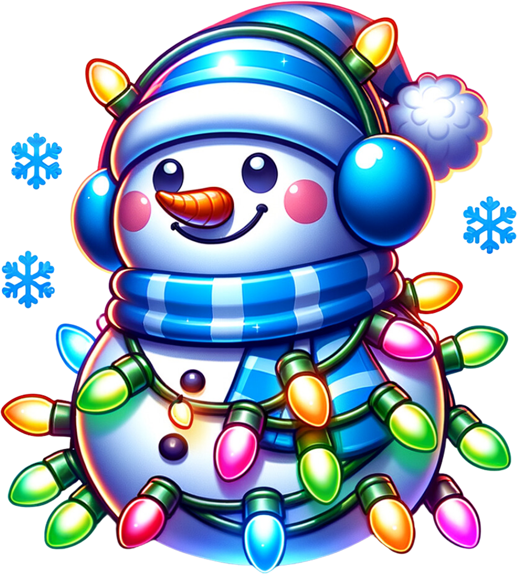 DTF Transfer – Neon Snowman Multi Sizes