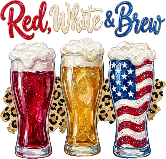 DTF Transfer – Red White and Brew Multi Sizes (PA-DR001)