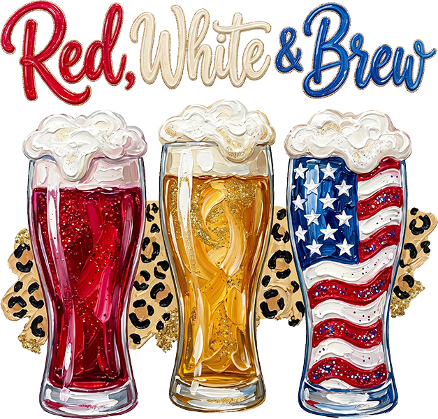 DTF Transfer – Red White and Brew Multi Sizes (PA-DR001)