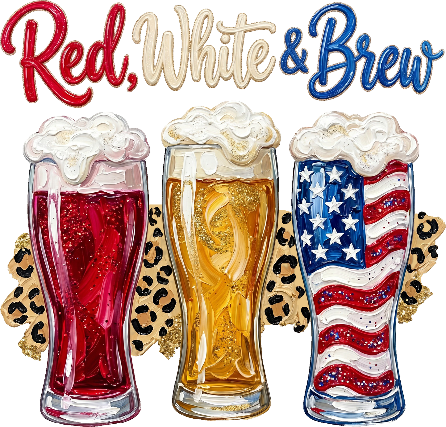 DTF Transfer – Red White and Brew Multi Sizes (PA-DR001)