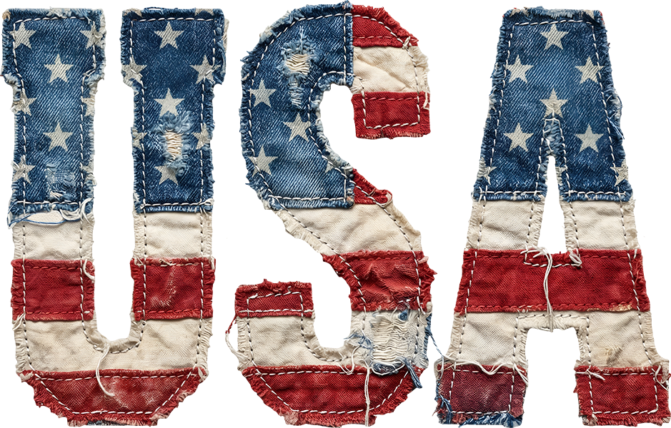 DTF Transfer – USA Patchwork Multi Sizes (PA-UA002)