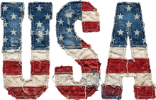 Load image into Gallery viewer, DTF Transfer – USA Patchwork Multi Sizes (PA-UA002)
