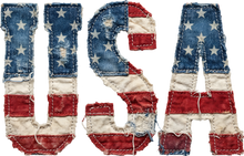 Load image into Gallery viewer, DTF Transfer – USA Patchwork Multi Sizes (PA-UA002)
