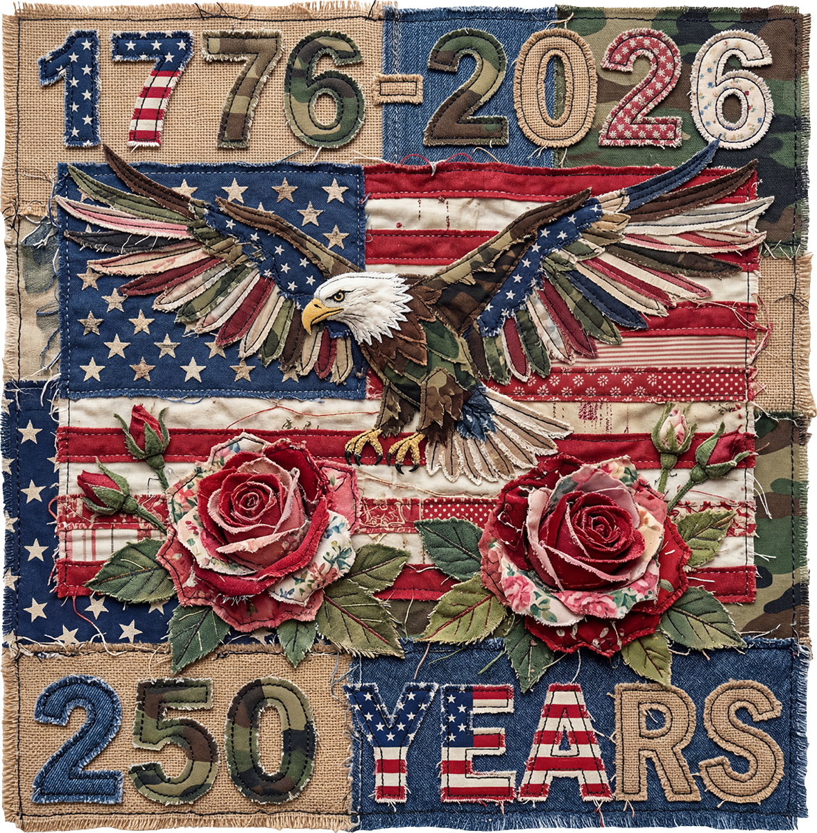 DTF Transfer – Camo Patch 250 Years Multi Sizes (PA-PT001)