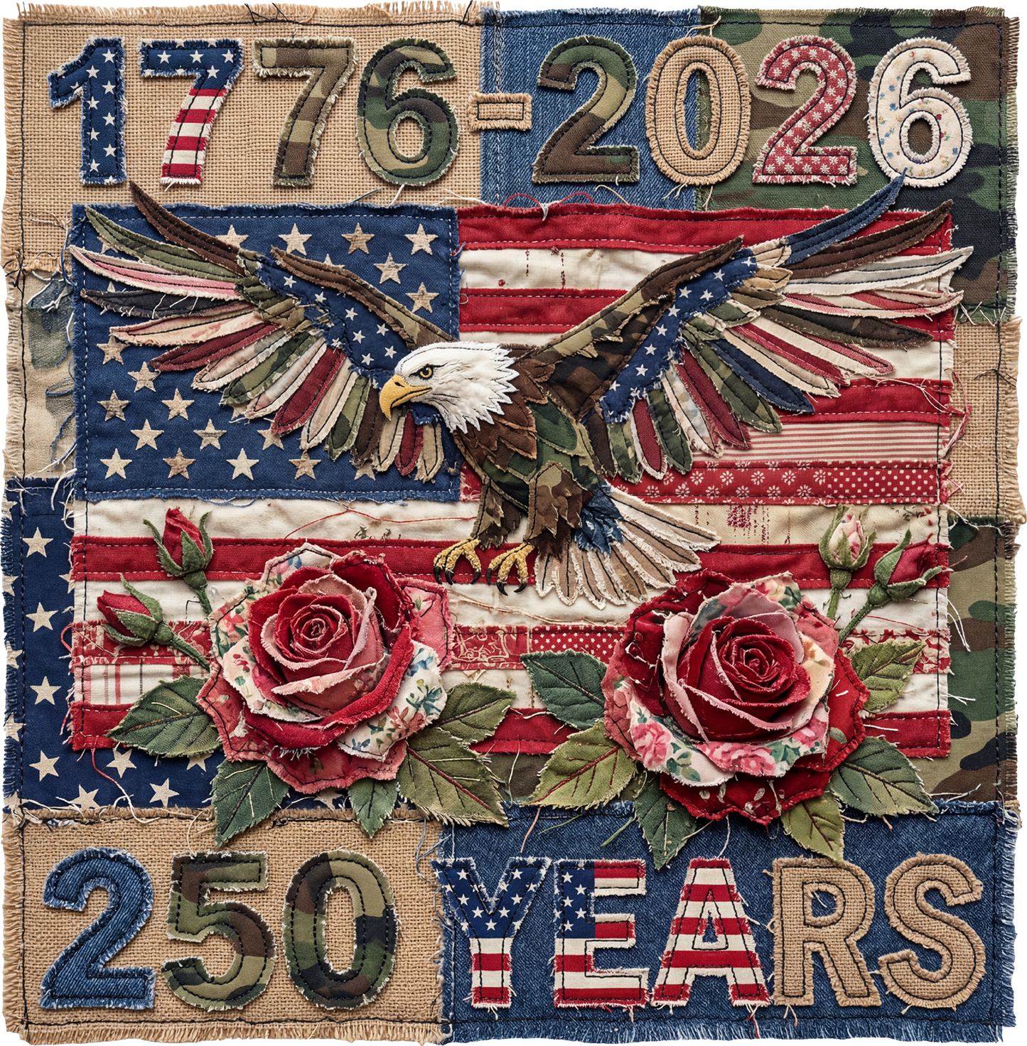 DTF Transfer – Camo Patch 250 Years Multi Sizes (PA-PT001)