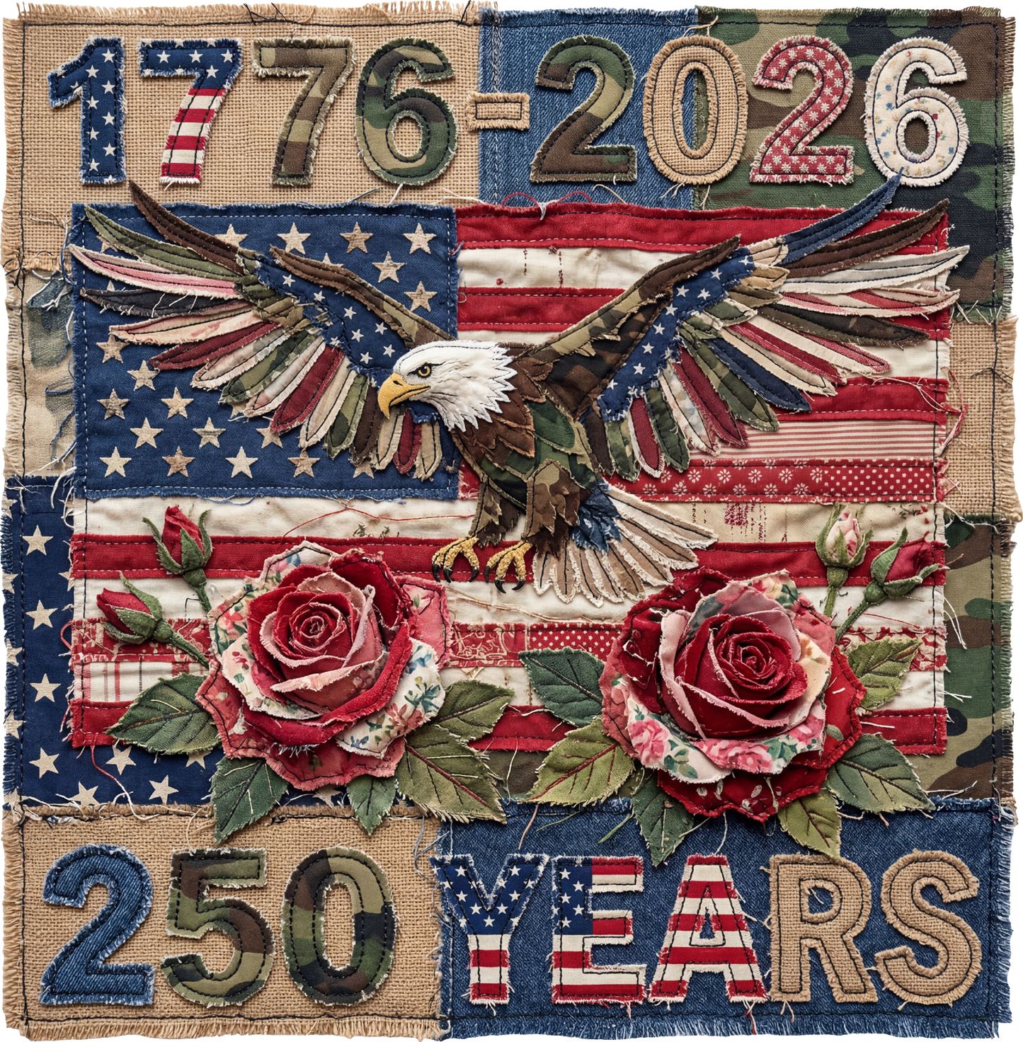 DTF Transfer – Camo Patch 250 Years Multi Sizes (PA-PT001)