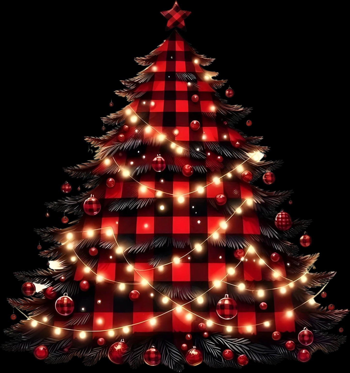 DTF Transfer – Plaid Tree Multi Sizes
