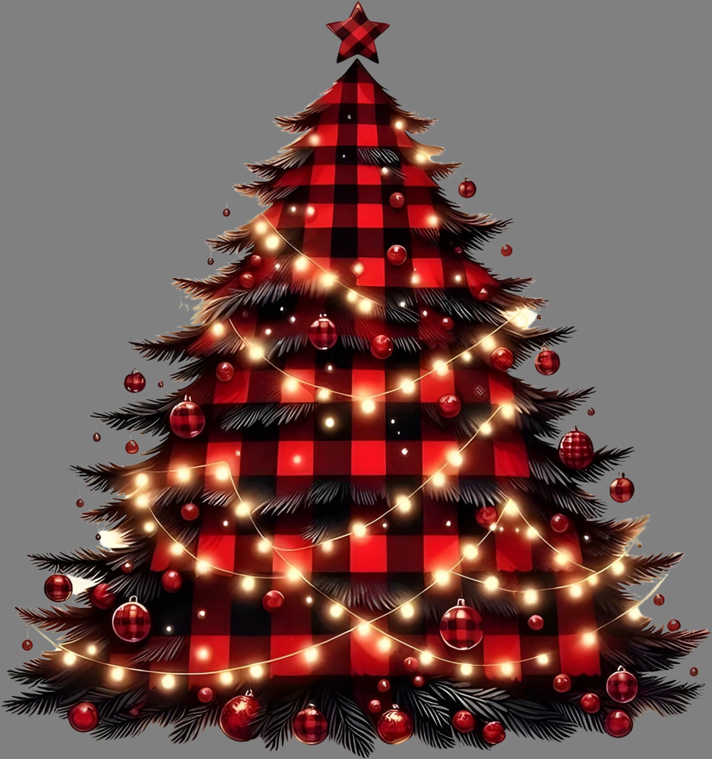 DTF Transfer – Plaid Tree Multi Sizes