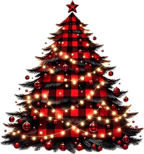 Load image into Gallery viewer, DTF Transfer – Plaid Tree Multi Sizes
