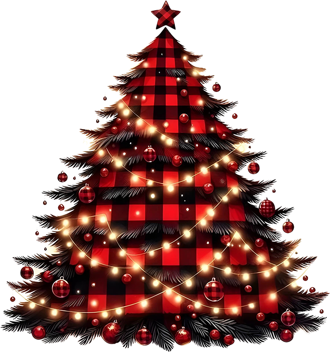DTF Transfer – Plaid Tree Multi Sizes