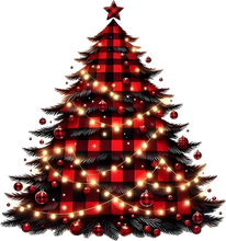 Load image into Gallery viewer, DTF Transfer – Plaid Tree Multi Sizes
