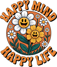 Load image into Gallery viewer, DTF Transfer – Happy Mind Happy Life Multi Sizes (RT-FL001)
