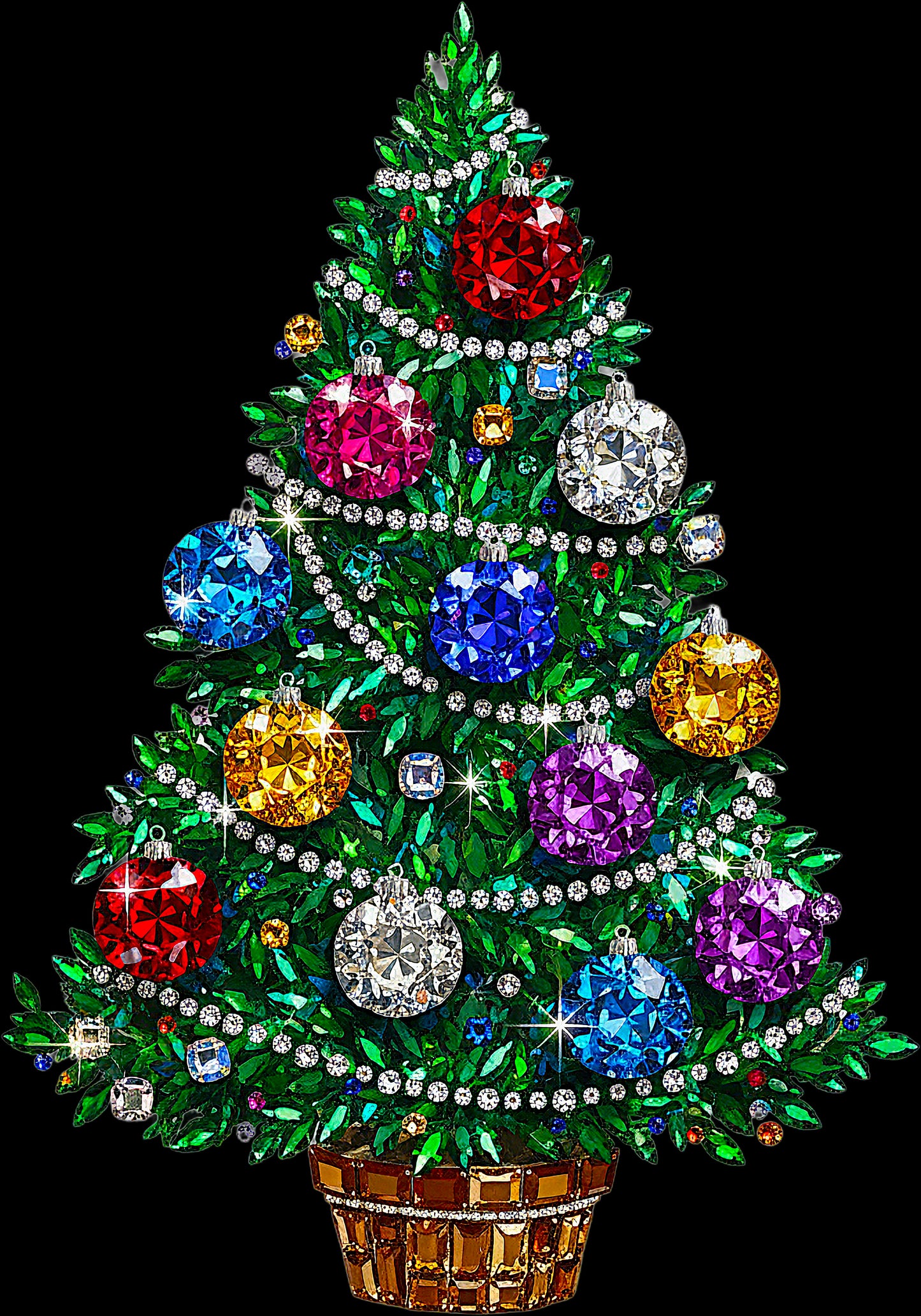 DTF Transfer – Rhinestone Tree Multi Sizes