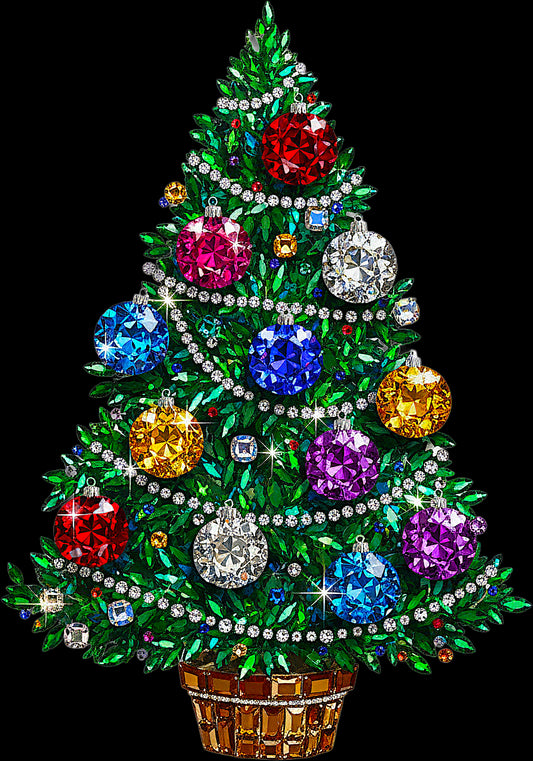 DTF Transfer – Rhinestone Tree Multi Sizes