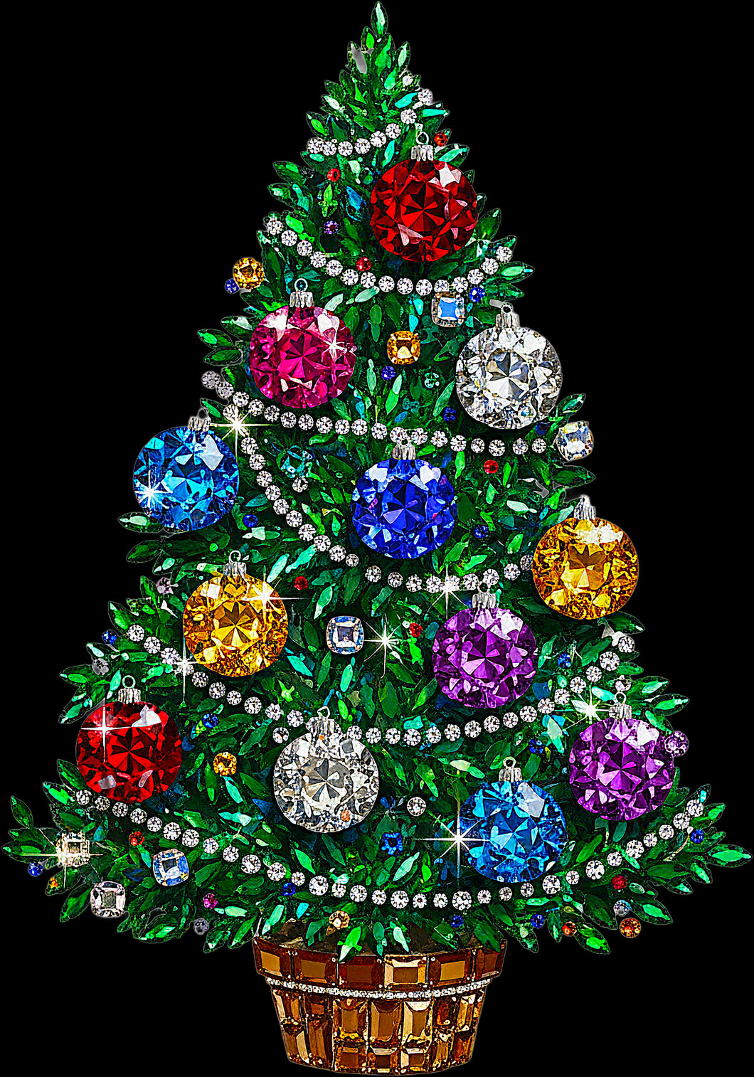 DTF Transfer – Rhinestone Tree Multi Sizes