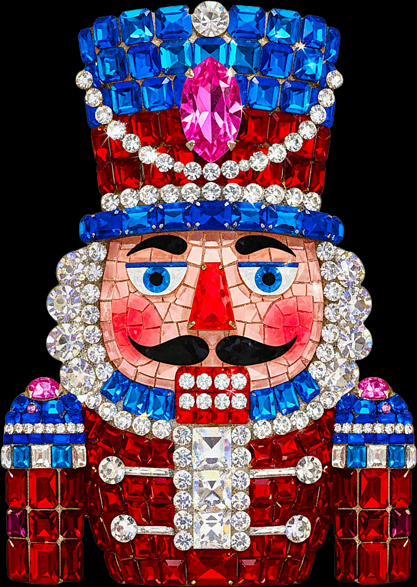 DTF Transfer – Rhinestone Nutcracker Multi Sizes