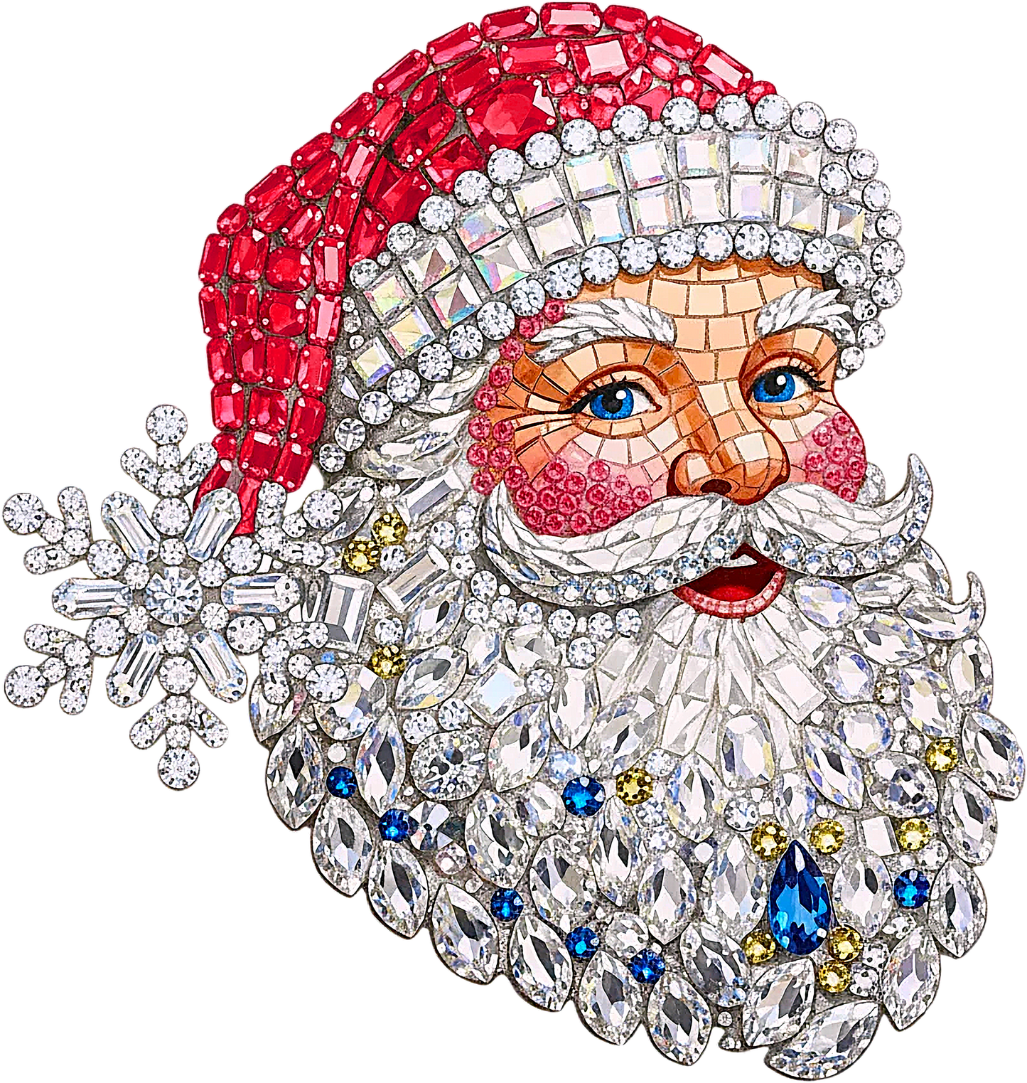 DTF Transfer – Rhinestone Santa Multi Sizes