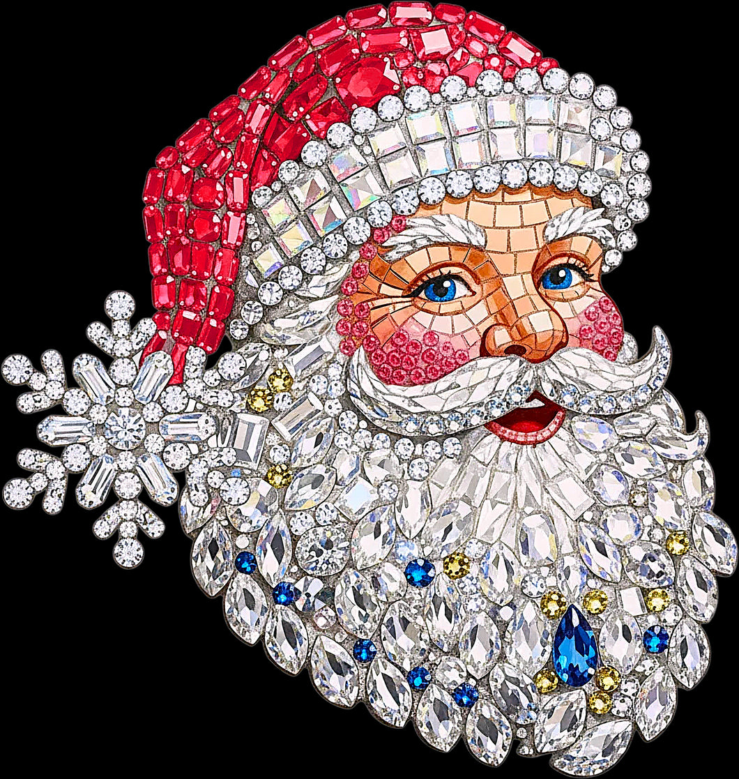 DTF Transfer – Rhinestone Santa Multi Sizes