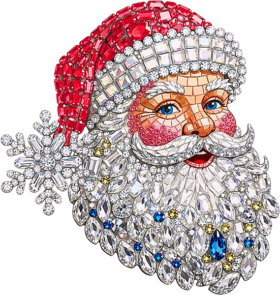 DTF Transfer – Rhinestone Santa Multi Sizes