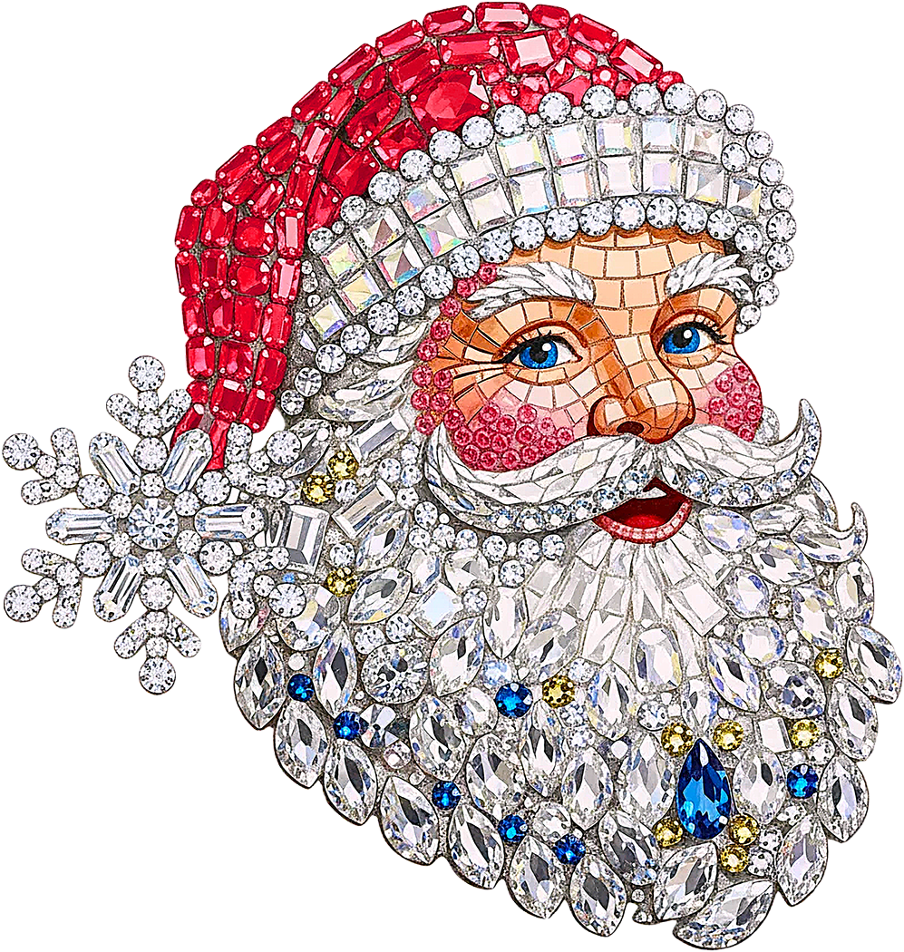 DTF Transfer – Rhinestone Santa Multi Sizes