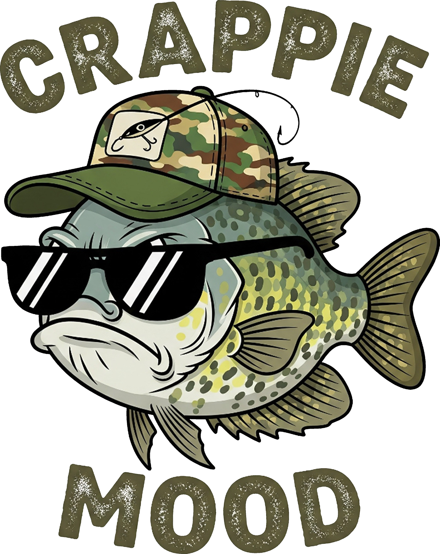 DTF Transfer – Crappie Mood Fish Multi Sizes (FI-SC009)
