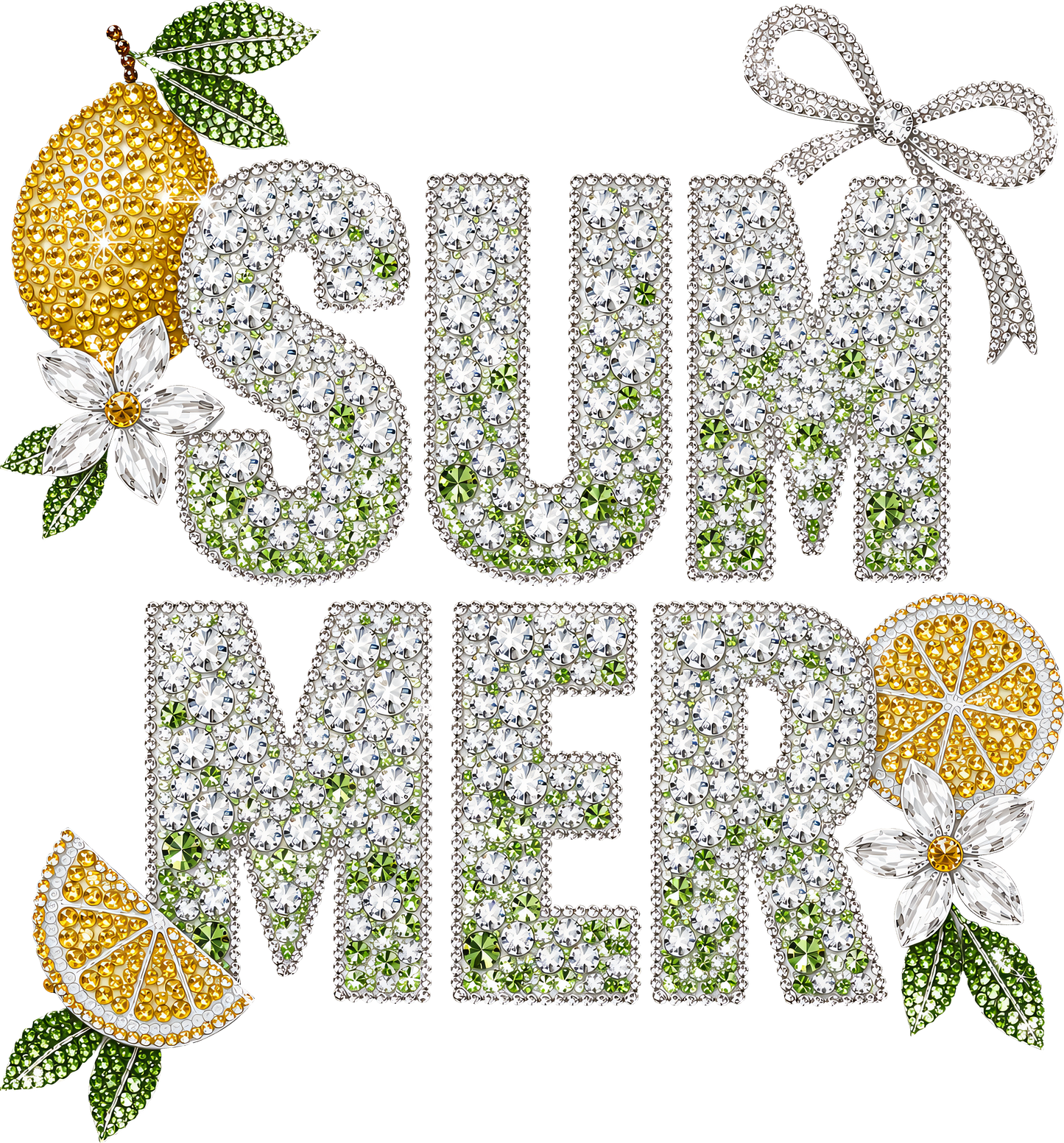 DTF Transfer – Gem Summer Lemons Multi Sizes (SM-SC004)