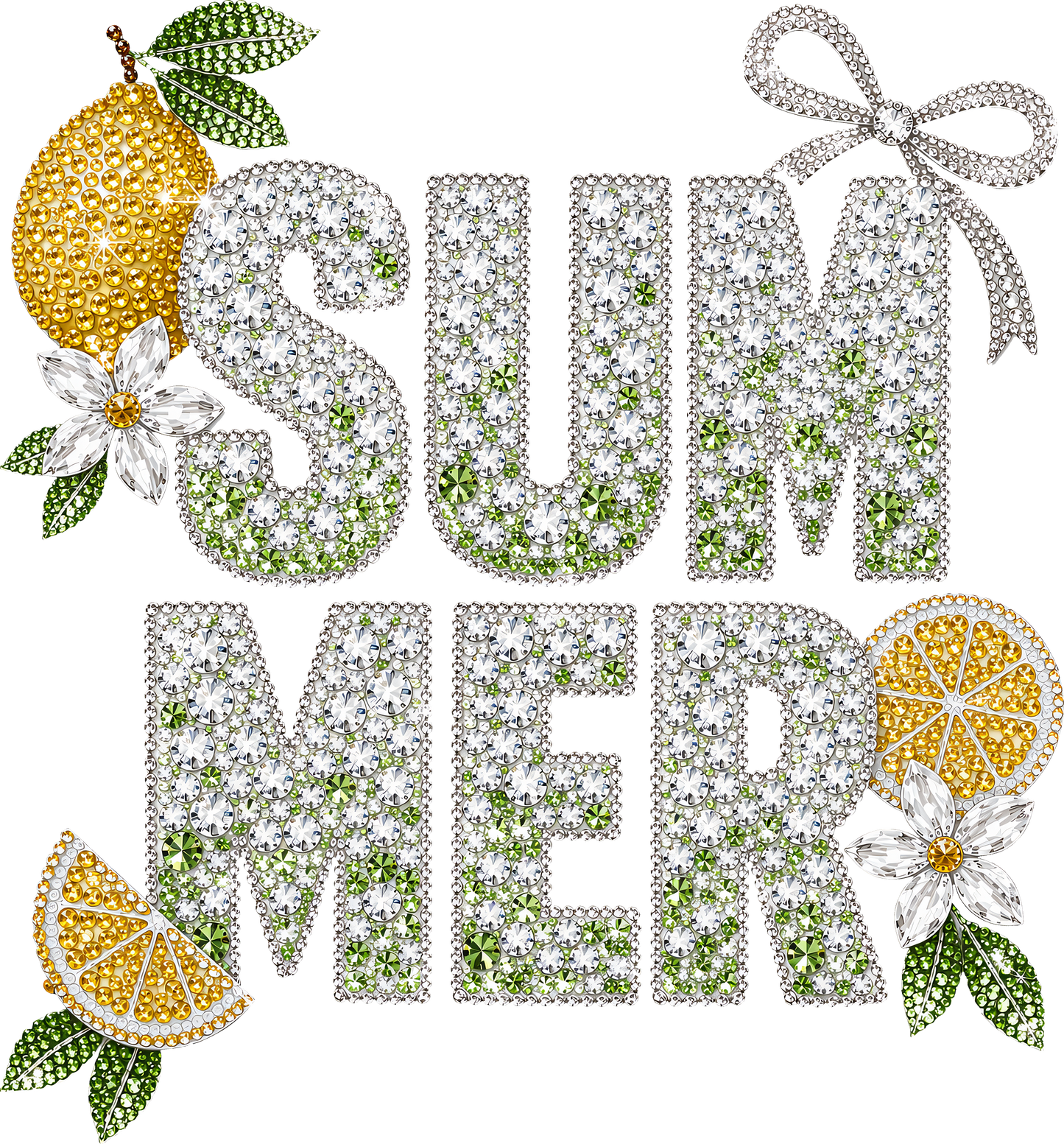 DTF Transfer – Gem Summer Lemons Multi Sizes (SM-SC004)