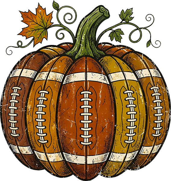 DTF Transfer – Football Pumpkin Multi Sizes (SP-FT002)