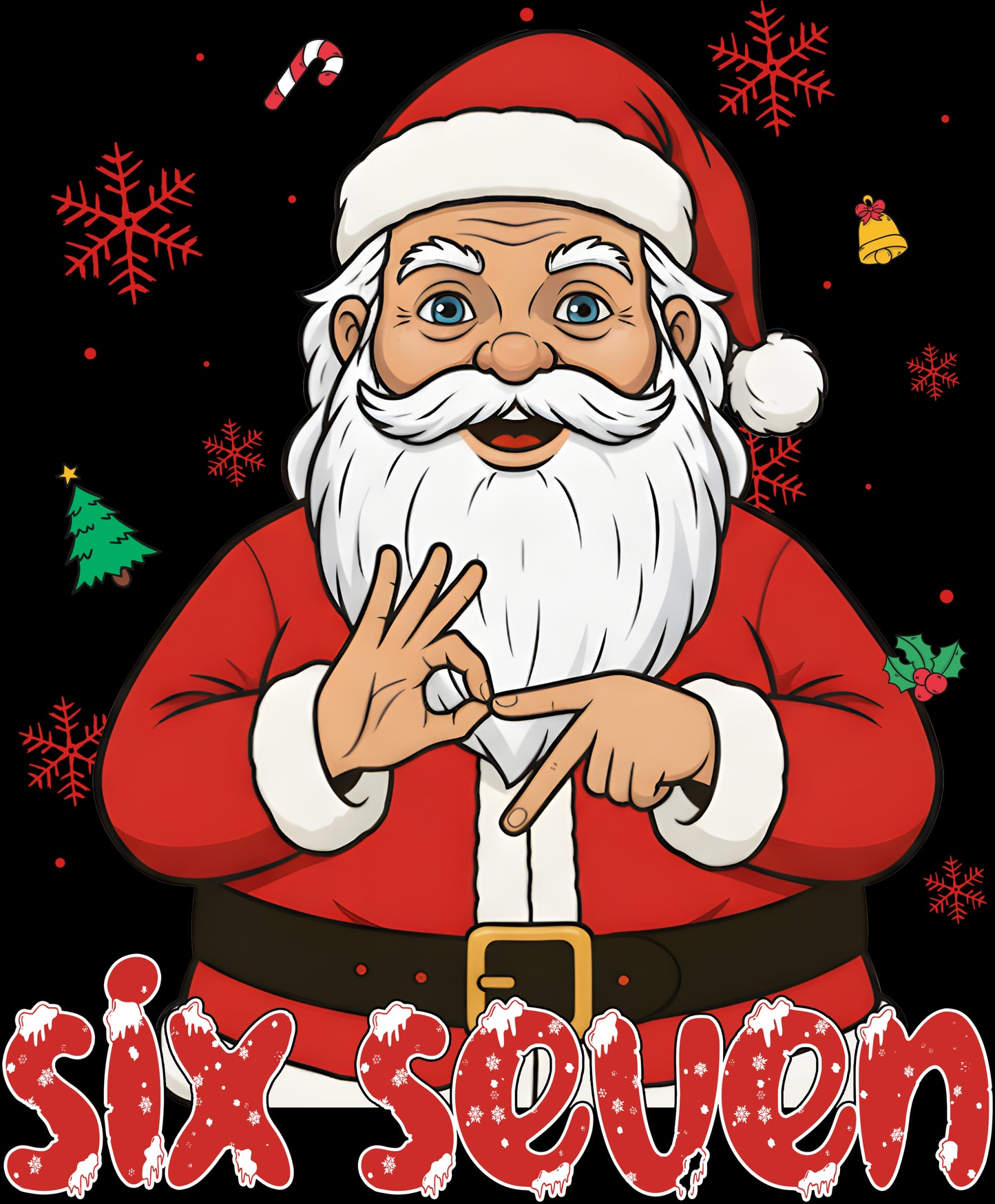 DTF Transfer –Santa Six Seven Multi Size