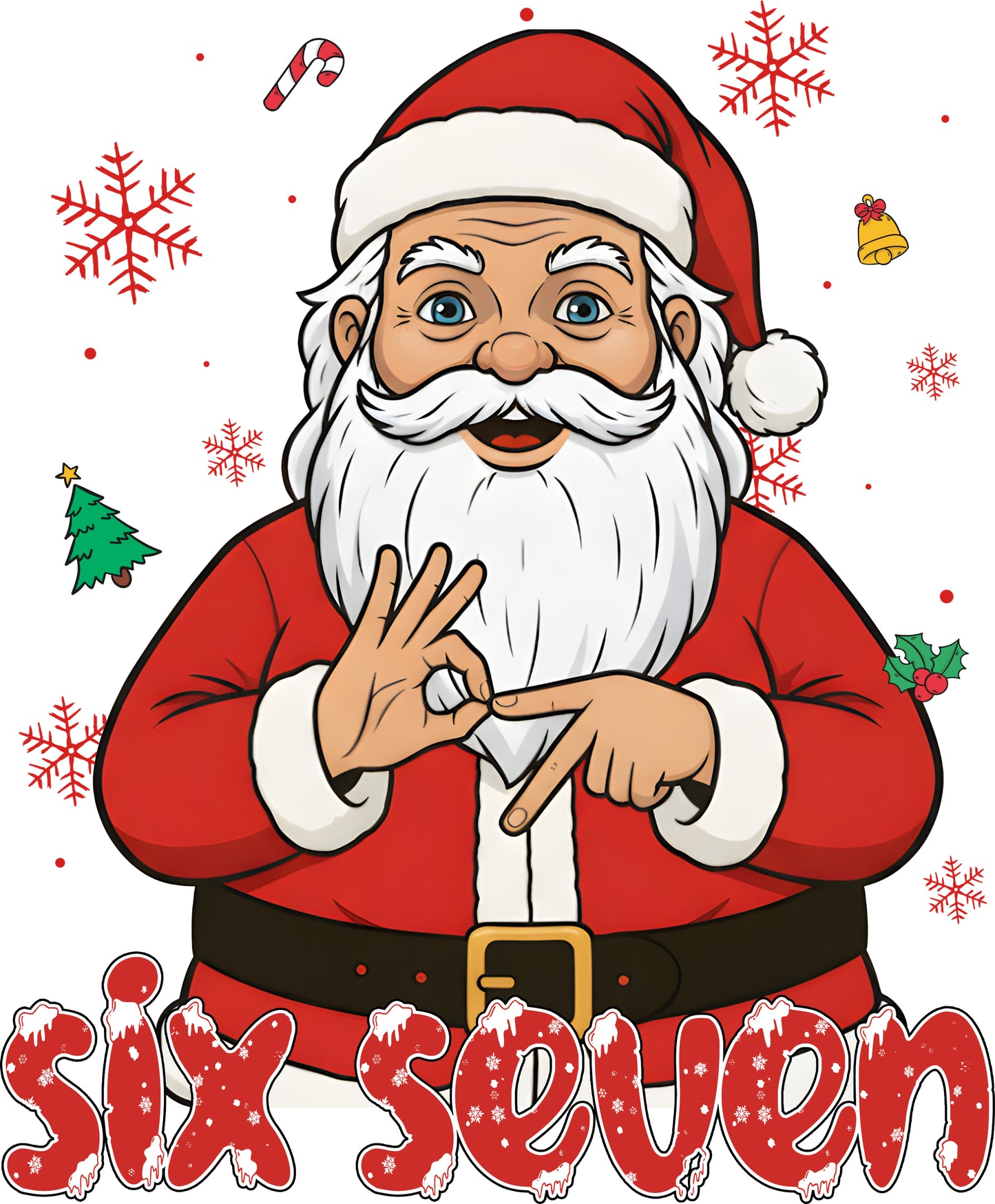 DTF Transfer –Santa Six Seven Multi Size
