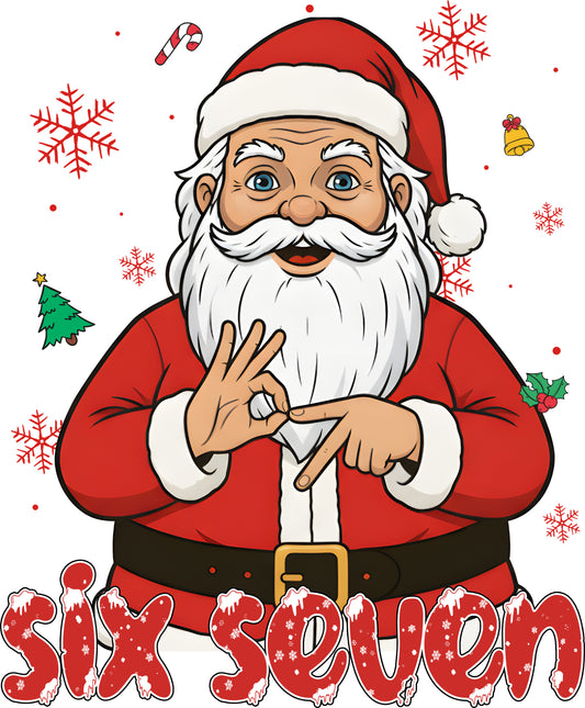 DTF Transfer –Santa Six Seven Multi Size