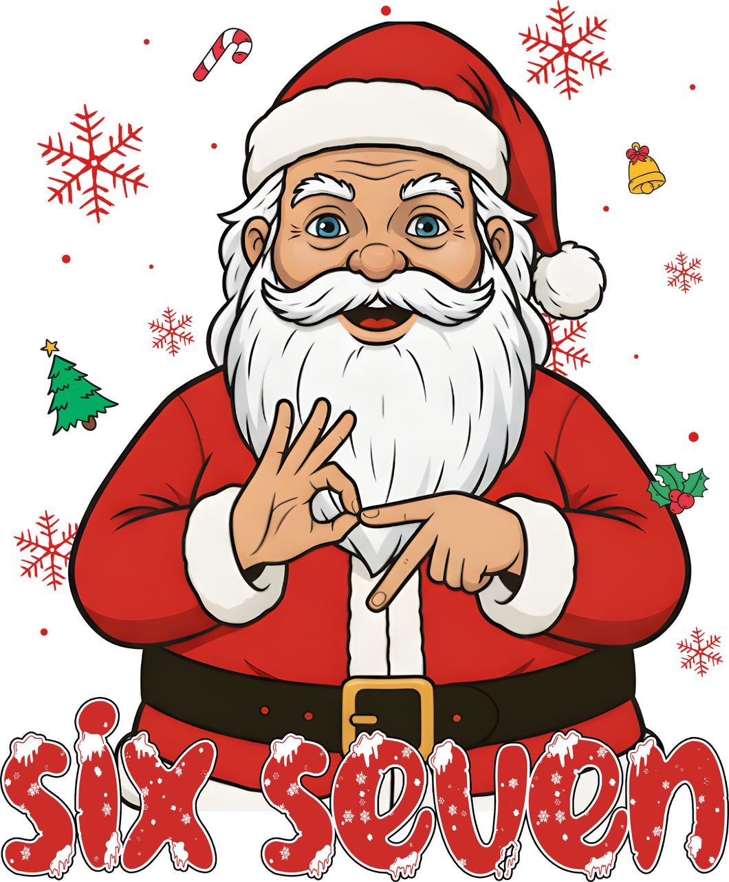 DTF Transfer –Santa Six Seven Multi Size