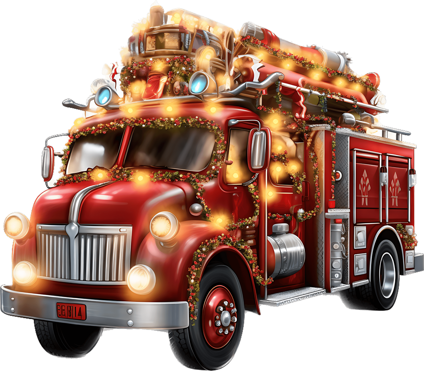 DTF Transfer –Christmas Fire Truck Multi Sizes