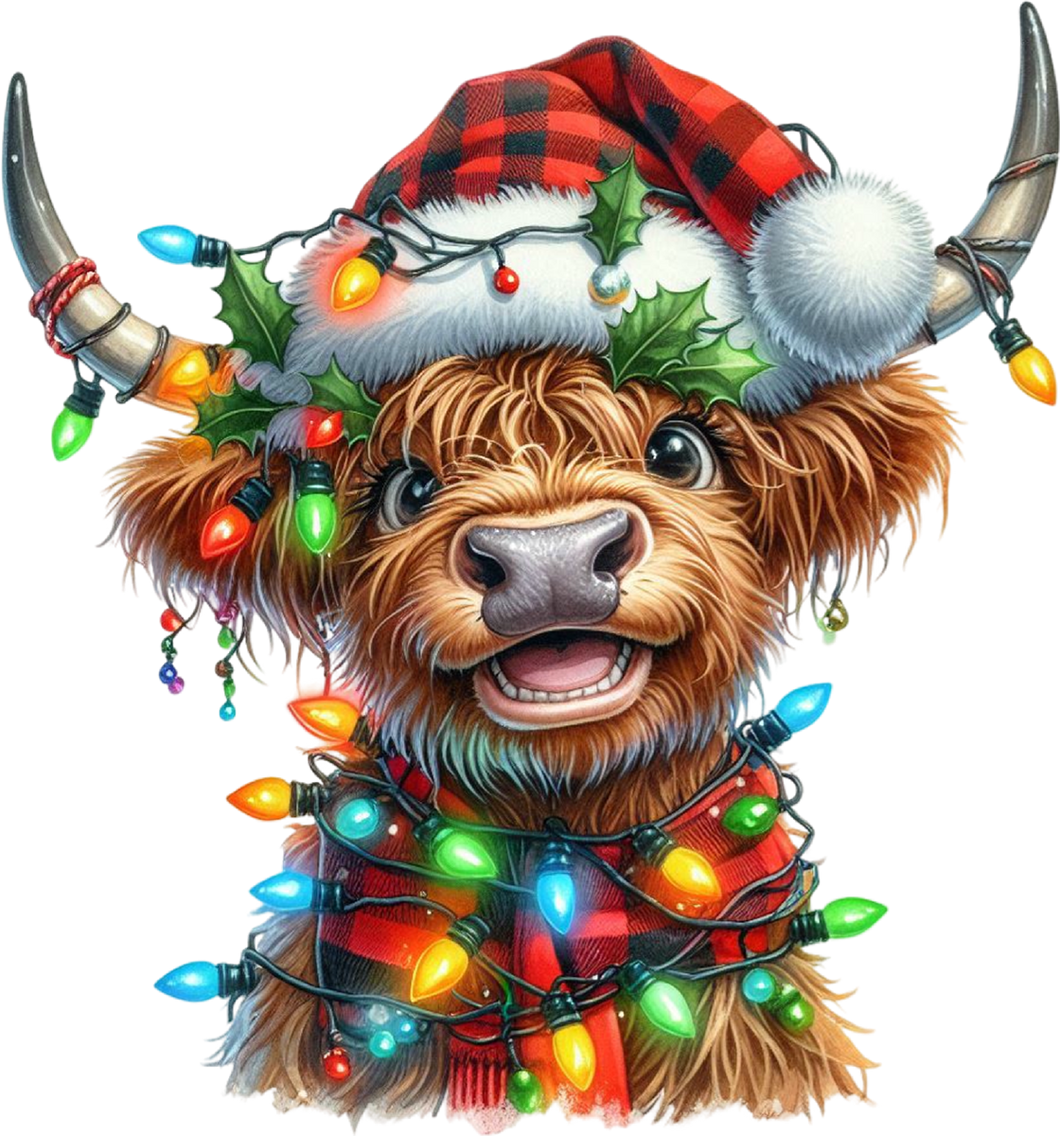 DTF Transfer – Xmas Cow Multi Sizes