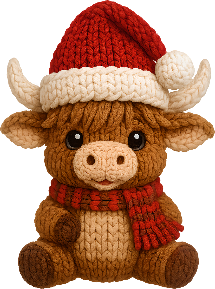 DTF Transfer – Yarn Cow B Multi Sizes (CM-CW006)