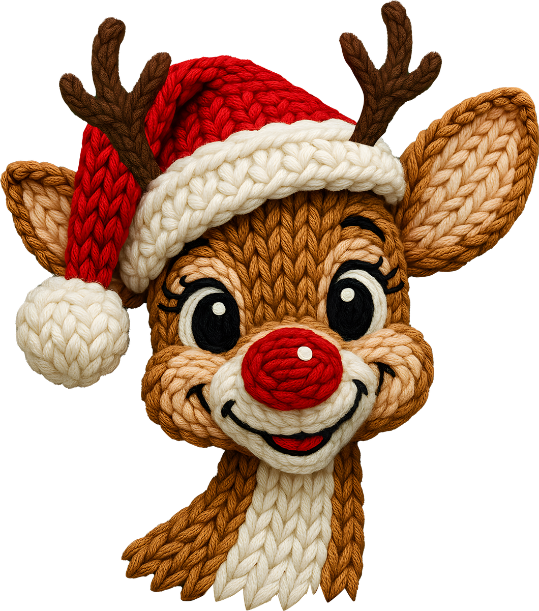 DTF Transfer –Yarn Deer Multi Sizes