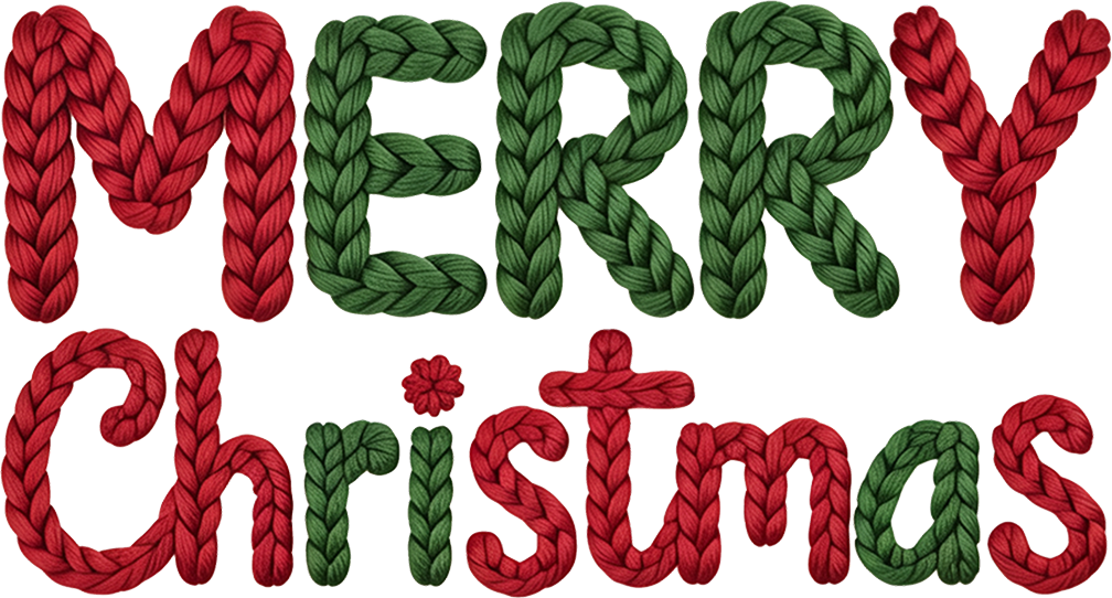 DTF Transfer – Yarn Merry Christmas Multi Sizes