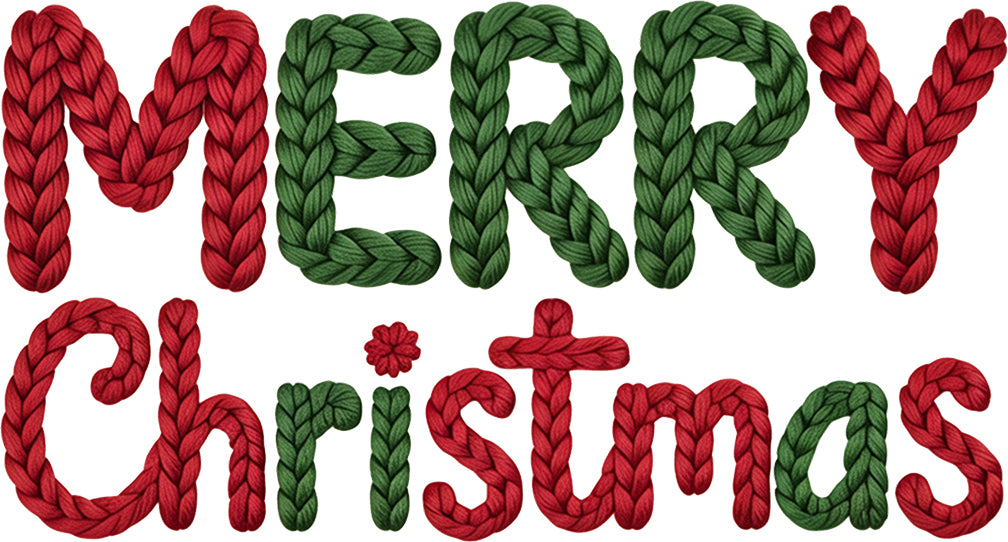DTF Transfer – Yarn Merry Christmas Multi Sizes