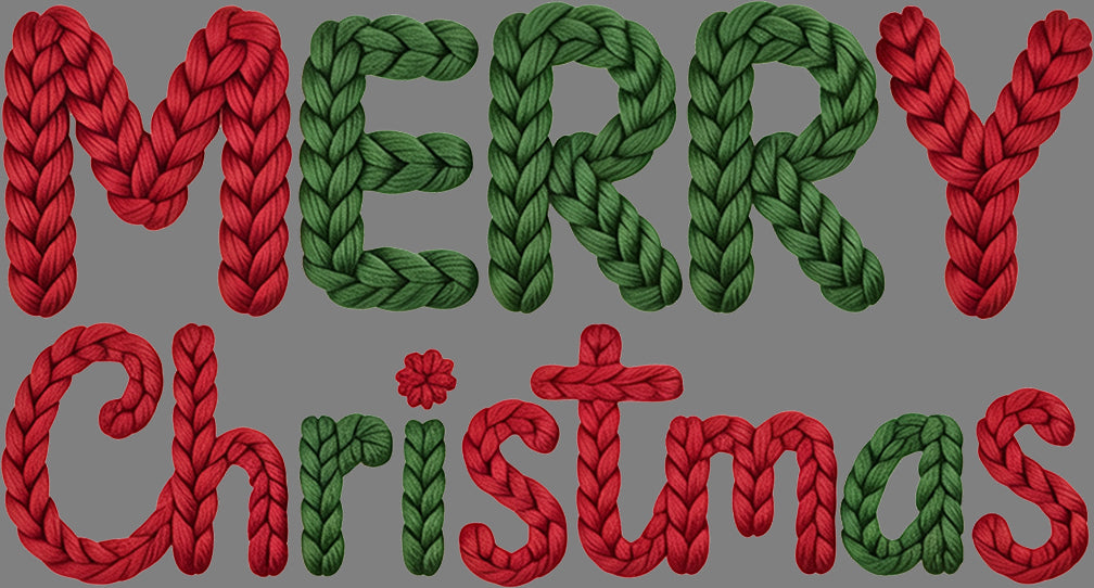 DTF Transfer – Yarn Merry Christmas Multi Sizes
