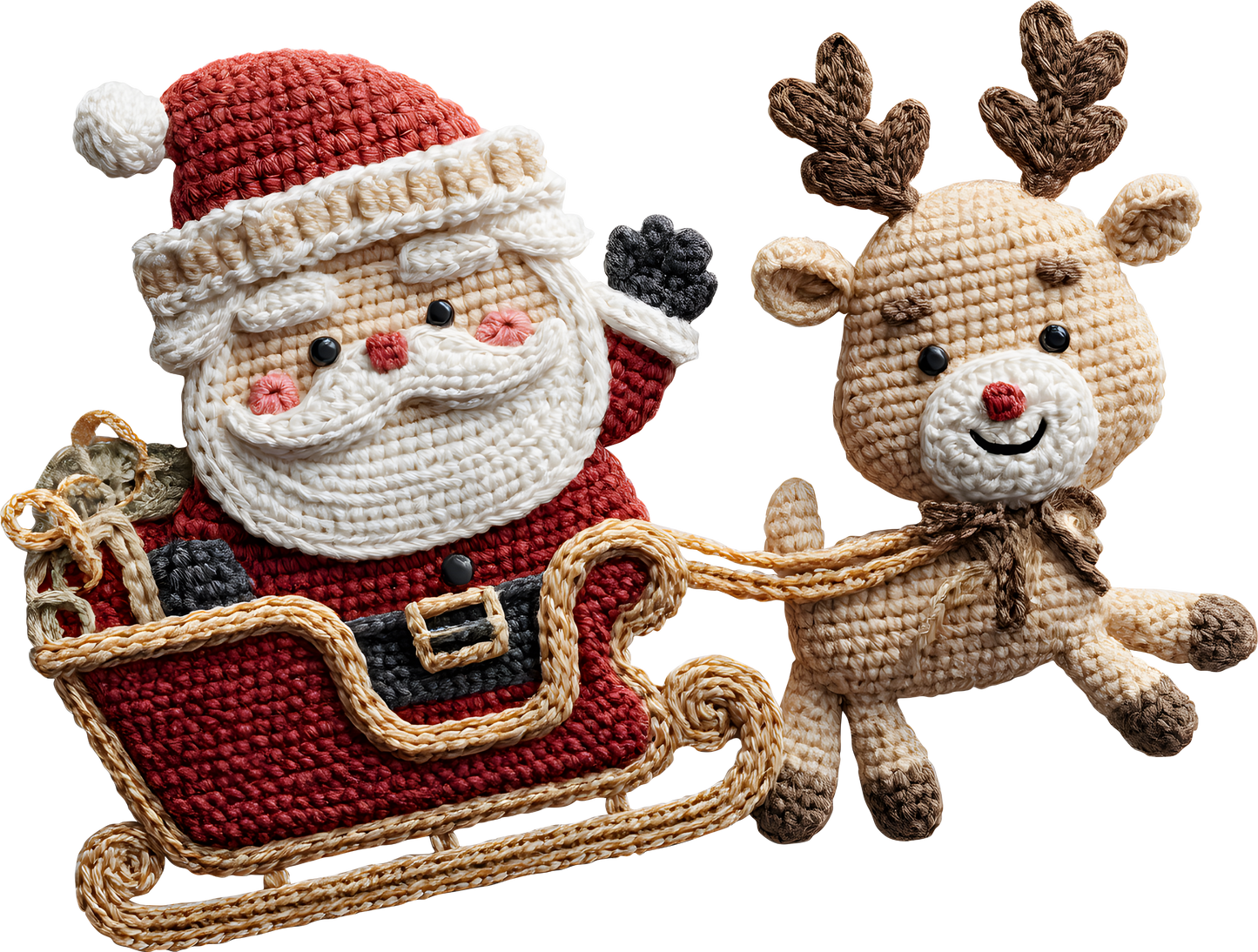 DTF Transfer – 11" Yarn Santa Sleigh